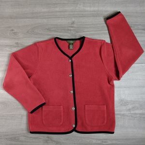 LL Bean Women’s Blazer Red Fleece Gold Buttons Siz